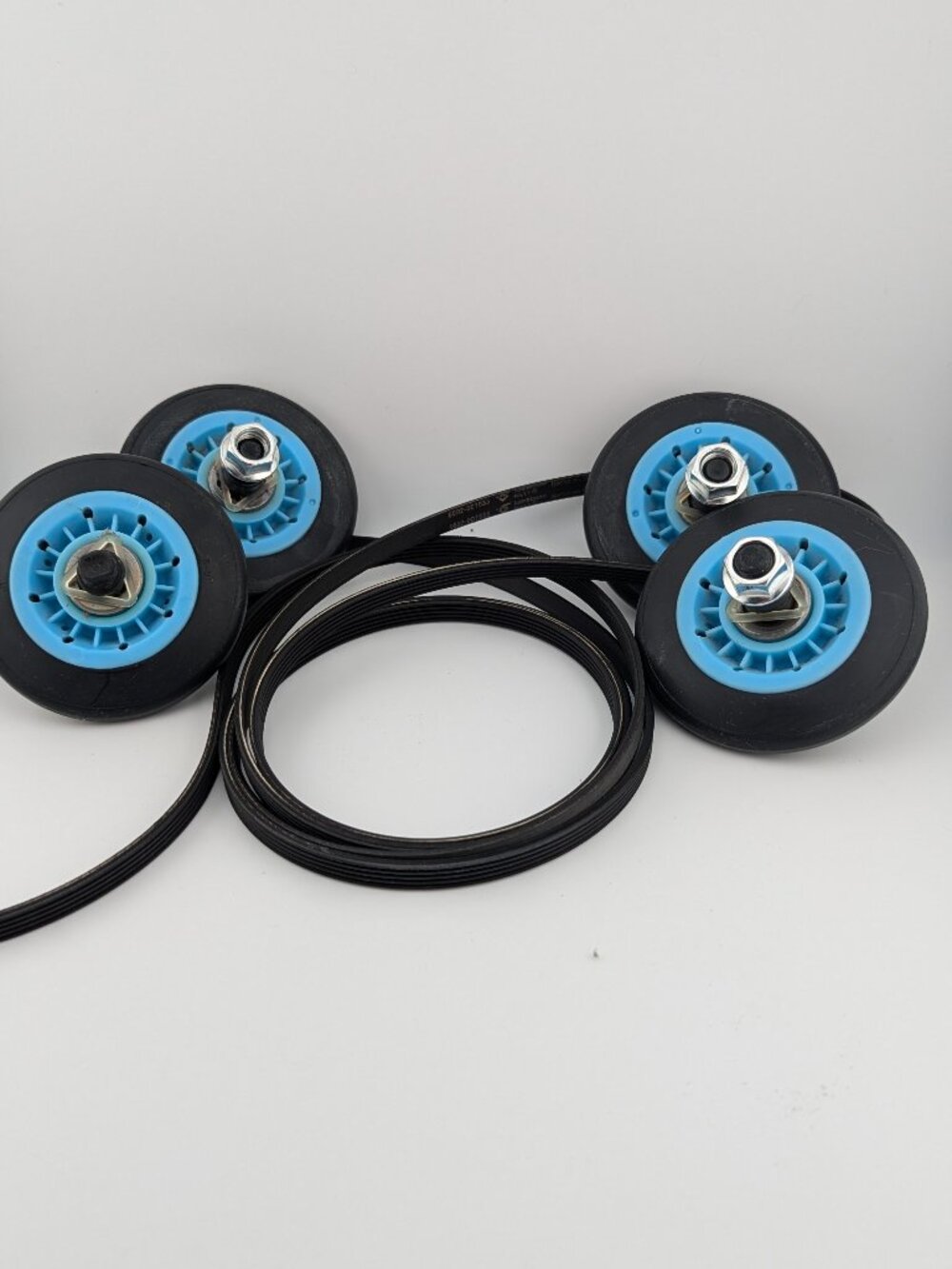Samsung Dryer Drum Roller & Belt Parts Lot – 4 Rollers + Pulley Strap – DV42H500